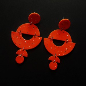 kolczyki pomarańczowe z modeliny