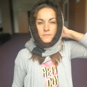 komin patchworkowy na podszewce miękki, miły