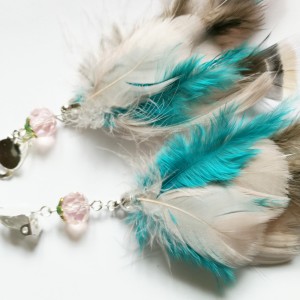 Klipsy długie wiszące pióra