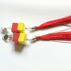 Klipsy długie wiszące pióra