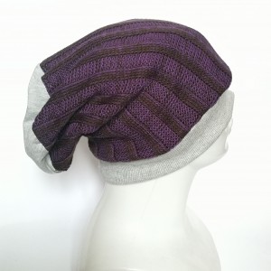 czapka fioletowa na podszewce