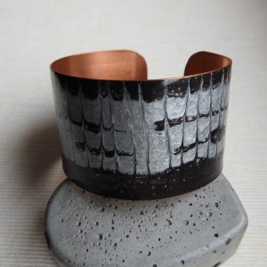 Bransoleta "Srebrna fala" ręcznie malowana