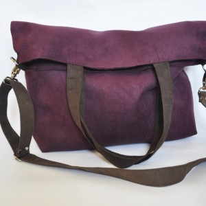 TORBA HOBO XXL - OBERŻYNA, BRĄZ