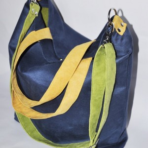 TORBA HOBO XXL - KOBALT, LIMONKA, ŻÓŁTY