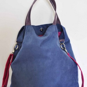 TORBA HOBO XXL - NIEBIESKI, FUKSJA, WRZOS