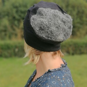 czapka damska szaro czarna