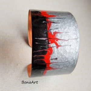 Bransoleta "Wulkaniczna" ręcznie malowana