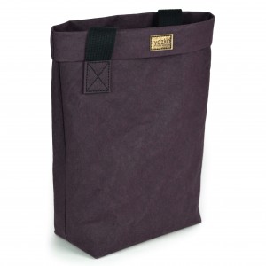 DUŻA EKO TORBA Z PAPIERU BIGBAG WEGE PLUM L - SHOPPERKA DAMSKA