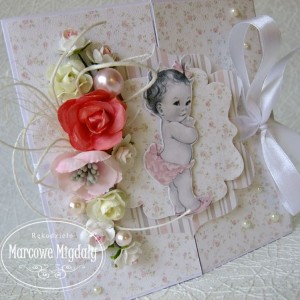 Kartka brama na roczek lub chrzest dla dziewczynki