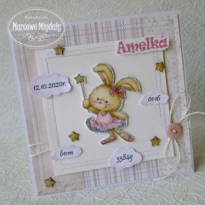 Kartka metryczka na powitanie dziecka