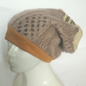 czapka damska wełniana brązowa