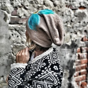 czapka wełniana  handmade zimowa