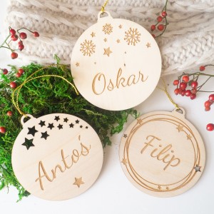 Zestaw bombek - grawerowane gwiazdki