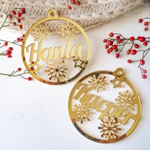 Zestaw - złote bombki z imieniem