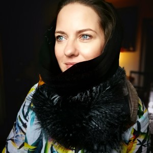 komin patchworkowy na podszewce