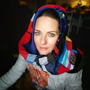 komin patchworkowy na podszewce