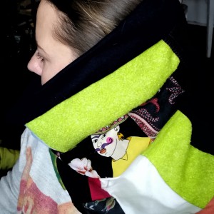 komin patchworkowy na podszewce