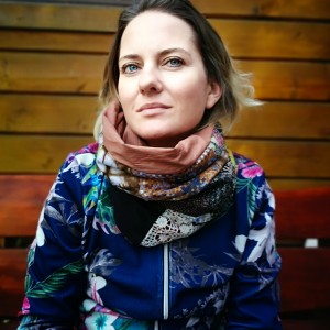 komin patchworkowy na podszewce