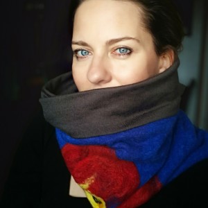 komin wełniany na podszewce