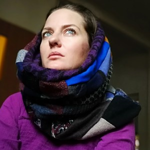 komin patchworkowy na podszewce