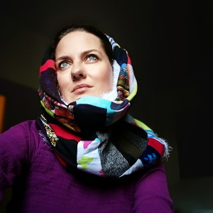 komin patchworkowy na podszewce