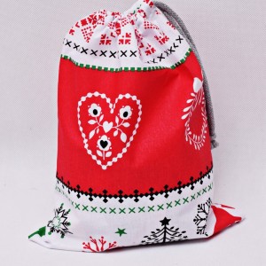 Worek na prezenty worek świąteczny, worek prezentowy, opakowanie na prezent sweterek czerwony rozm M