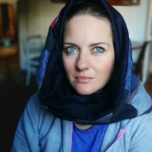 komin patchworkowy na podszewce