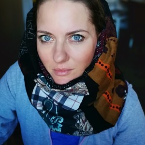 komin patchworkowy na podszewce