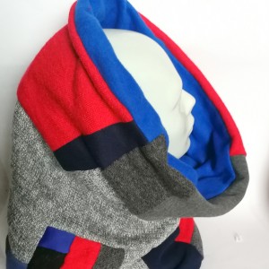 komin patchworkowy na podszewce