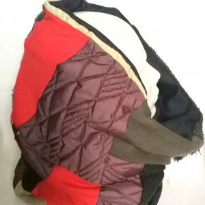 komin patchworkowy na podszewce