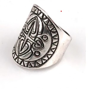 pierścionek haftowany orientalny w stylu boho handmade