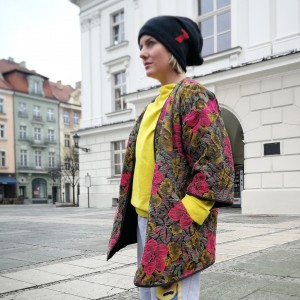 czapka wełniana czarna handmade