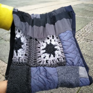 komin patchworkowy na podszewce