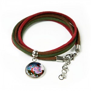 Czerwone kwiaty bransoletka