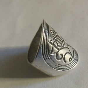 pierścionek haftowany orientalny w stylu boho handmade