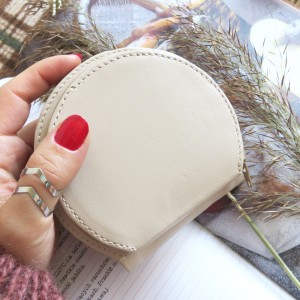 Portmonetka skórzana Pumpkin beżowa