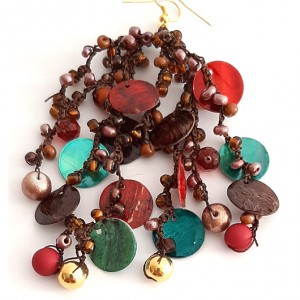 4442 długie kolczyki 12 cm jesienne