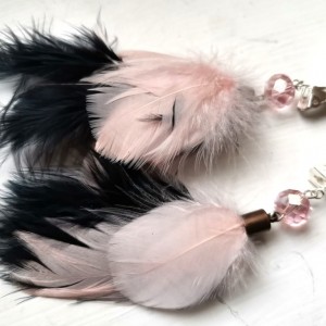 Klipsy długie wiszące pióra