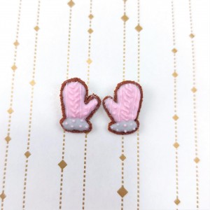 kolczyki wtykane pierniczki (rękawiczki)