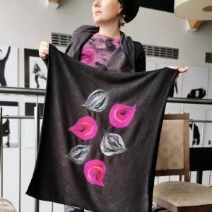 komin bohemian wełniany etniczny ludowy miły i ciepły komin handmade-komin wełniany zdejmij szpile załóż glany