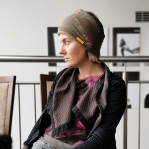 opaska damska bezowa we wzory