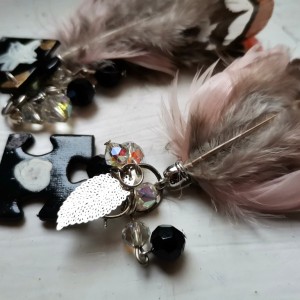 Klipsy długie wiszące pióra