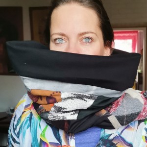 komin patchworkowy boho handmade kolorowy ciepły