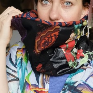 komin patchworkowy boho handmade kolorowy przejsciówka  frida kahlo handmade