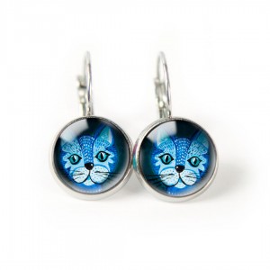 Blue cat kolczyki
