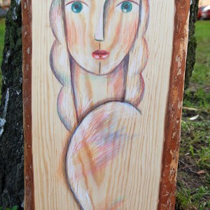 Anieli na sosnowej desce