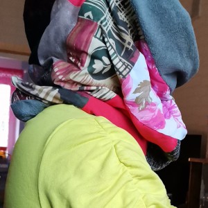 komin patchworkowy boho handmade kolorowy ciepły