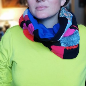 komin patchworkowy boho handmade kolorowy ciepły