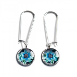 Blue flower kolczyki