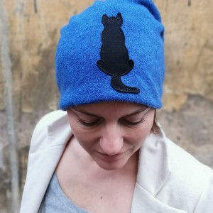 Czapka wełniana z kotem